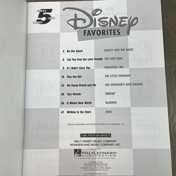 Disney Favorites for Five Finger Piano Sheet Music Hal Leonard - Picture 5 of 5